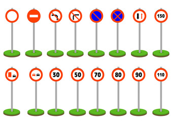 panneaux de signalisation routière france vector illustration © Matthieu Tuffet