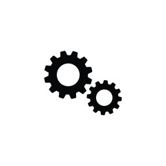 Gear icon vector isolated on white, logo sign and symbol.