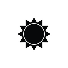 Sun icon vector isolated on white, logo sign and symbol.