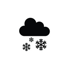 Cloud with snow icon vector isolated on white, logo sign and symbol.