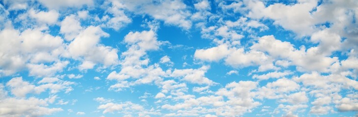 Blue sky with white clouds, natural backgrounds, panoramic sky