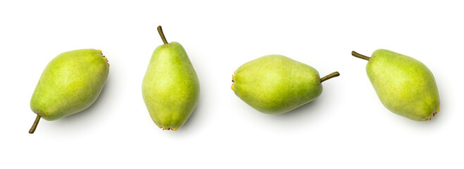 Collection of pears isolated on white background