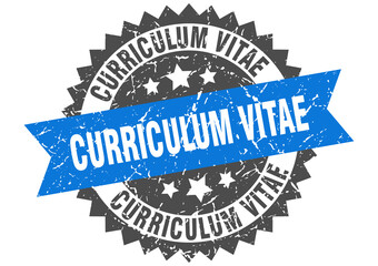 Obraz premium curriculum vitae stamp. grunge round sign with ribbon