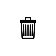 Bin icon vector isolated on white, logo sign and symbol.