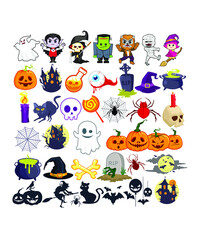 halloween mascot cartoon in vector