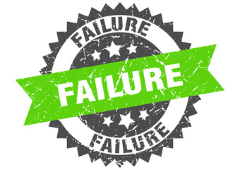 Fototapeta premium failure stamp. grunge round sign with ribbon