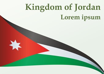 Flag of Jordan, Hashemite Kingdom of Jordan. Bright, colorful vector illustration