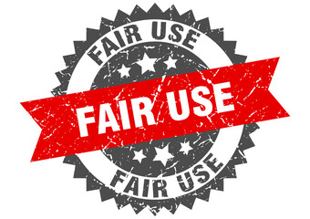 fair use stamp. grunge round sign with ribbon
