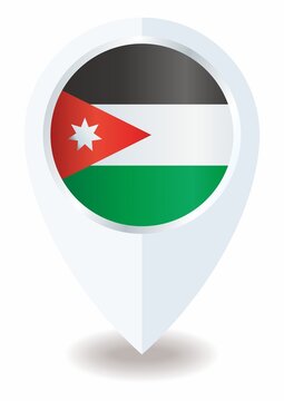 Flag of Jordan, location icon for Multipurpose, Hashemite Kingdom of Jordan.