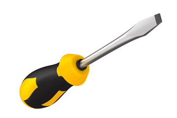 screwdriver on white background. Isolated 3D illustration