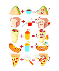 Fastfood mascot cartoon in vector