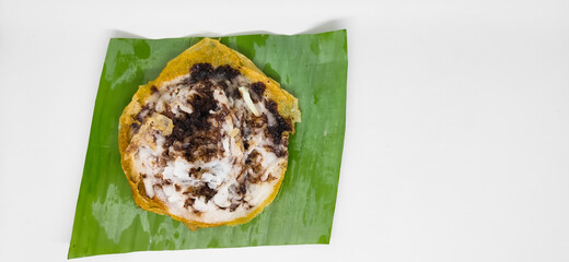 Indonesian traditional food on banana leaves