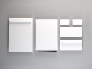 Realistic Stationery Set 3D Illustration Mockup Scene on White Background