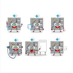 Doctor profession emoticon with among us task machine cartoon character