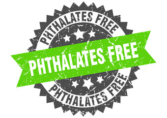 Obraz premium phthalates free stamp. grunge round sign with ribbon