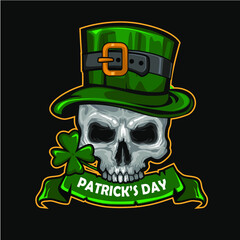 skull head patricks day mascit