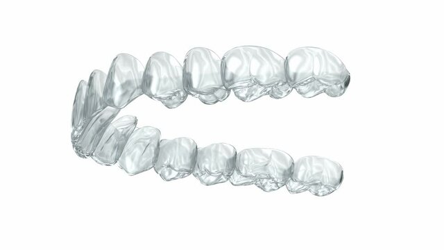 Invisalign braces or invisible retainer. Medically accurate dental 3D animation.