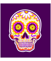 sugarskull icon cartoon in vector