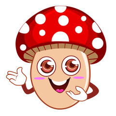mushroom mascot cartoon in vector