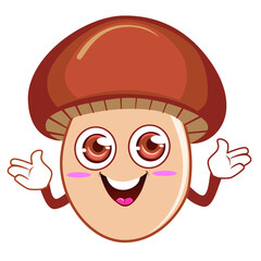 mushroom mascot cartoon in vector