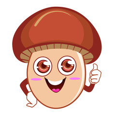 mushroom mascot cartoon in vector