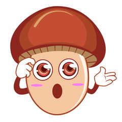 mushroom mascot cartoon in vector