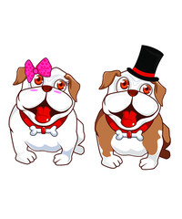 bulldog mascot cartoon in vector