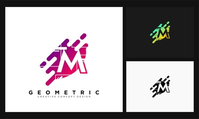 letter M logo geometric concept design