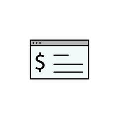 web browser, dollar colored icon. Element of finance illustration. Signs and symbols colored icon can be used for web, logo, mobile app, UI, UX