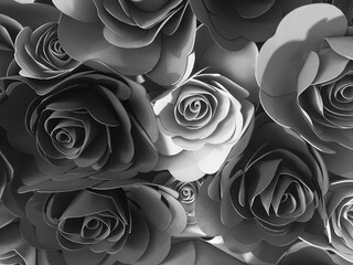 Rose black and white color