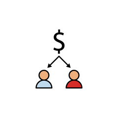 dollar, workers, arrows colored icon. Element of finance illustration. Signs and symbols colored icon can be used for web, logo, mobile app, UI, UX