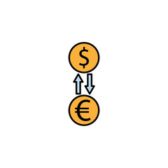 exchange, dollar, euro, arrow colored icon. Element of finance illustration. Signs and symbols colored icon can be used for web, logo, mobile app, UI, UX