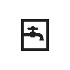Water faucet plumbing logo design template