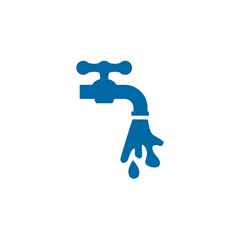 Water faucet plumbing logo design template