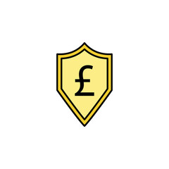 shield, pound colored icon. Element of finance illustration. Signs and symbols colored icon can be used for web, logo, mobile app, UI, UX