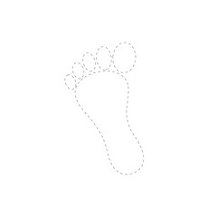 Foot print icon. Bare foot print Black on white feet 