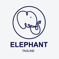 Animal Elephant head logo vector. power, education, wise, knowledge symbol