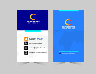 Green and blue modern creative business card and name card,horizontal simple clean template vector design, layout in rectangle size. 