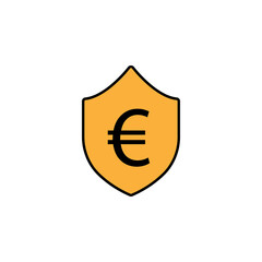 shield, euro colored icon. Element of finance illustration. Signs and symbols colored icon can be used for web, logo, mobile app, UI, UX