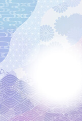 Obraz premium 喪中 和柄 はがき 背景 