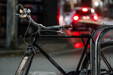 Obraz premium Bicycle Night Bokeh