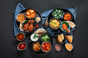 Assortment Indian recipes food various.
