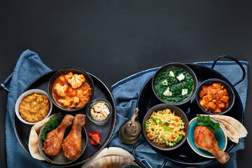 Assortment Indian recipes food various.