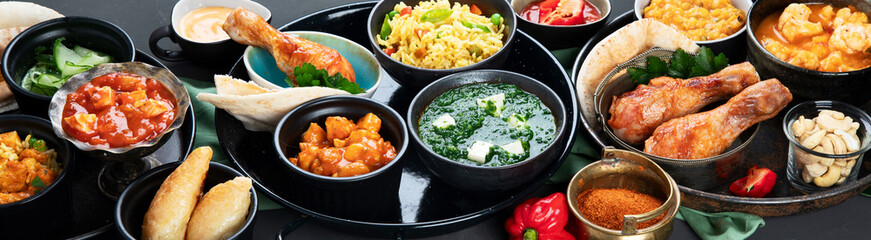 Assortment Indian recipes food various.