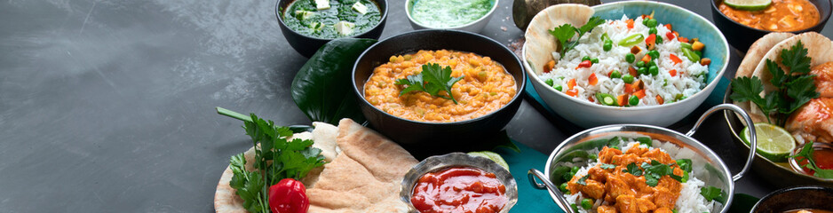 Assortment Indian recipes food various.