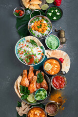 Assortment Indian recipes food various.