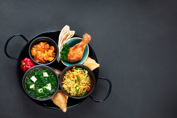 Assortment Indian recipes food various.