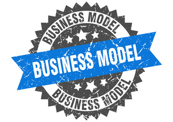 business model stamp. grunge round sign with ribbon