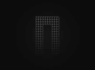 N vector lletter made of metal chain link fence. For logo, brand label, design elements, application and more.