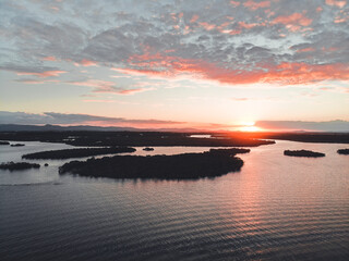 Naklejka premium created by dji camera - sunset over the lake/sea/ocean